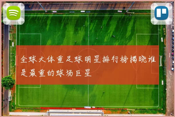 全球大体重足球明星排行榜揭晓谁是最重的球场巨星